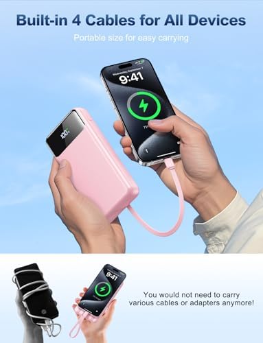 Ultra-High Capacity 50000 m Ah Power Bank – Ultimate Portable Charger with 22.5 W Fast Charging & Built-In Cables for Multi-Device Use – Perfect for Camping, Travel, and Outdoor Adventures – Lightweight, Reliable, and Compatible with i Phone, Samsung Galaxy, Google Pixel & More – Advanced Safety Features with 10,000 Bend-Resistant Cables for Unmatched Durability – Charge Up to 6 Devices Simultaneously with USB-C Two-Way Charging and LED Display for Power Monitoring – Ideal for Outdoor Enthusiasts and Frequent Travelers Seeking Convenience and Safety – Enjoy 365 Days Replacement Guarantee & 24/7 Customer Support for Peace of Mind