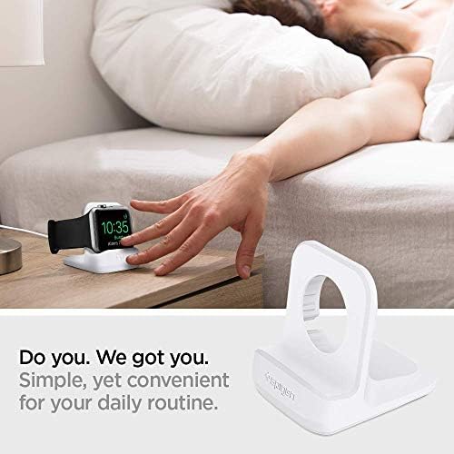Spigen S350 Apple Watch Charger Stand – Durable TPU Dock with Non-Slip Base for Enhanced Stability and Fast Charging – Compatible with Ultra 2/1, Series 10, SE2, and More – Optimal Charging Solution for All Apple Watch Sizes – Sleek Design for Desk or Nightstand Use