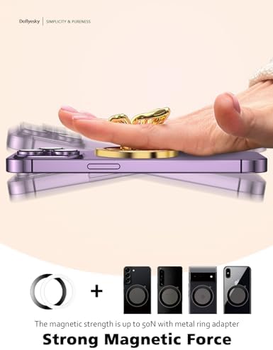 Transform Your Mobile Experience with the Chic Magnetic Phone Grip for Mag Safe – Stylish Butterfly Design in Rose Gold and White, Featuring Versatile Kickstand and Universal Adapter Ring for Enhanced Functionality and Secure Hold