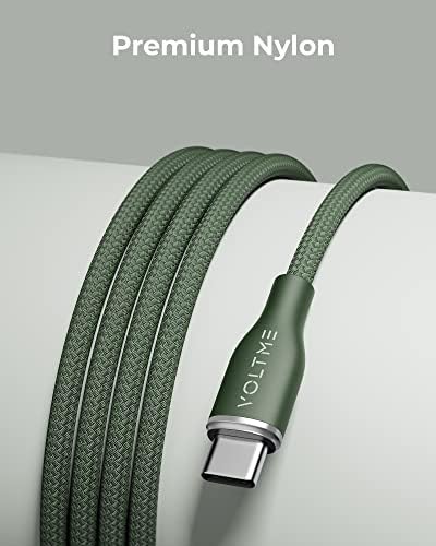 VOLTME Premium Nylon USB C Cable 2-Pack – 6 ft Fast Charging & Data Transfer Cable for Galaxy S10+/S10, Note 10/9, LG V30/V35, Moto Z2/Z3 – Universal Compatibility & Enhanced Durability for Efficient Charging Solutions