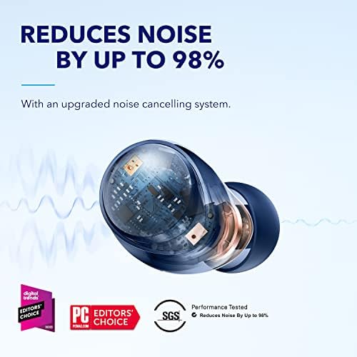 Discover Superior Sound with Soundcore by Anker Space A40 Wireless Earbuds – Unmatched Adaptive Active Noise Cancelling for 98% Noise Reduction, 50 Hours of Playtime, and High-Resolution Audio – Ergonomically Crafted for All-Day Comfort and Effortless Wireless Charging – Ideal for Music Lovers and Everyday Use