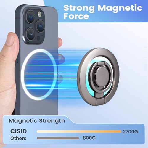 Magnetic Phone Ring Holder with Extended Grip Hook – Premium i Phone Kickstand Accessory for Models 12-16 – Enhanced Mag Safe Compatibility for Secure, One-Handed Operation and Stylish Versatility