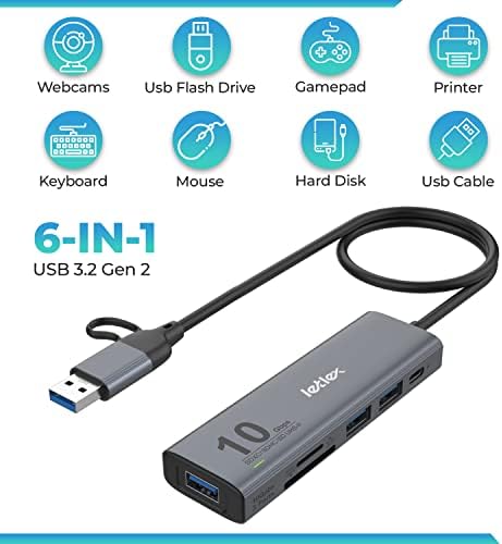 Unlock Ultimate Connectivity with the 6-in-1 USB C Hub: Superfast Data Transfer, SSD Card Reader & Thunderbolt Adapter for Seamless Multi-Device Integration – Perfect for Professionals & Tech Enthusiasts