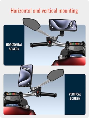 sincetop Quad Series Phone Holder for Bikes & Motorcycles – Premium Aluminum Handlebar Mount with Quick Lock Mechanism – Universal Fit for Mountain, Road, E-Bikes & Scooters – Securely Accommodates All Phone Sizes for Seamless Navigation and Hands-Free Experience