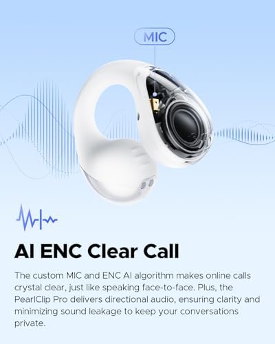 Elevate Your Active Lifestyle with Sound PEATS Pearl Clip Pro Open Ear Wireless Earbuds – Advanced Bluetooth 5.4 Technology, IPX5 Waterproof Rating, All-Day 24-Hour Playtime, and Integrated Microphone for Effortless Communication – Ideal for Fitness Enthusiasts, Runners, and Cyclists Who Value Safety and Superior Sound Quality