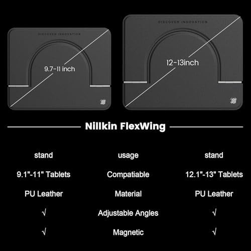 Nillkin Magnetic Tablet Stand for 9.7-11 inch Devices, Ultra-Slim Adjustable Holder for i Pad Air/Pro, Kindle, Fire Max & Samsung Tablets, Hands-Free Use for Home & Office – Lightweight, Durable, and Versatile Design for Enhanced Viewing Comfort