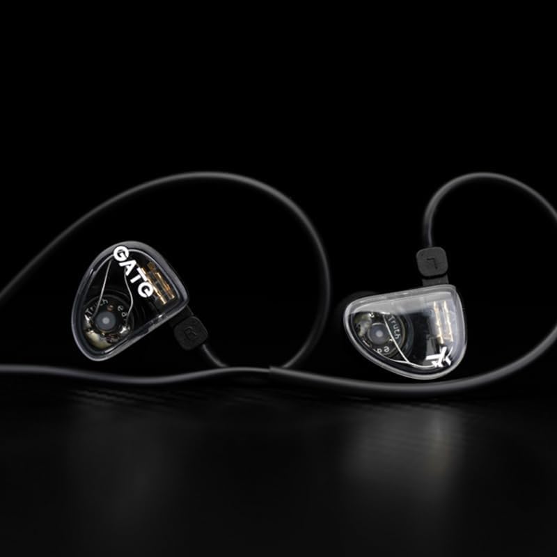 GATE Dynamic Driver In-Ear Headphones: Premium Black Earbuds with Interchangeable 3.5 mm Cable and Built-In Microphone – Unmatched Sound Quality and Comfort for Music, Gaming, and Calls, Ideal for Audiophiles and Everyday Use