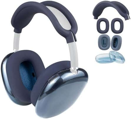 SOPROM Air Pods Max Premium Comfort Kit – Breathable Mesh Earpads, Protective Headband Cover, TPU Scratch-Resistant Case, and Silicone Grip Sleeves in Stylish Pink – Sweatproof Accessories for Ultimate Audio Enjoyment and Longevity