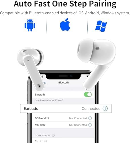 Azoss Bluetooth 5.3 Clip-On Wireless Earbuds – Advanced Active Noise Cancelling for Superior Sound Clarity, 48-Hour Battery Life, IPX7 Waterproof, Hands-Free Microphone for Seamless Communication – Ideal for Fitness, Commuting, and Leisure Activities