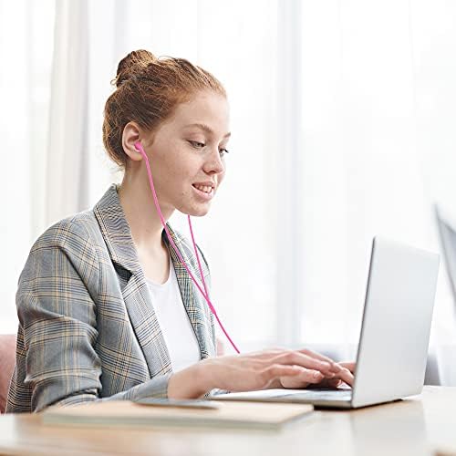 Premium V-8 Noise-Isolating In-Ear Headphones with Microphone | Ergonomic 3.5 mm Earbuds for Laptops, Tablets & Smartphones | Stylish Pink 2-Pack for Enhanced Audio Comfort & Clear Calls