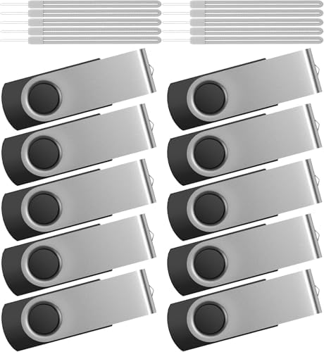 Kepmem 10-Pack 2 GB USB Flash Drives – Versatile Swivel Thumb Drives with Enhanced Compatibility, Ideal for Quick File Transfers and Backups, Assorted Colors for Personalized Style – Perfect Portable Pen Drive Solution for Students and Professionals