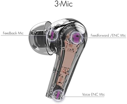 Elevate Your Sound Experience with NUU Buds B Hybrid ANC Earbuds – Cutting-Edge Bluetooth 5.2 for Seamless Connectivity, Triple Microphone Noise Cancellation for Crystal-Clear Calls, IPX4 Sweat-Resistant for Active Lifestyles, and 9-Hour Playtime in Elegant Chrome Black, Perfect for Comfort and Style