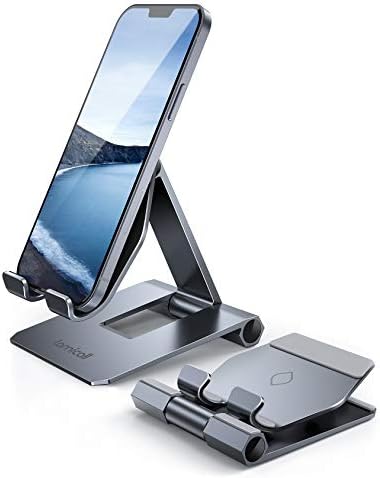 Lamicall     Adjustable Cell Phone Stand Desk – Foldable Desktop Phone Holder, Cradle, Dock, Compatible with iPhone 15 14, Plus, Pro, Pro Max, 13 12 X XS,4-11” Phone Sliver – Enhanced Compatibility and Speed