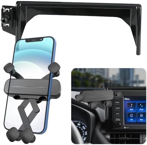 Premium Gravity Phone Holder for 2019-2025 Toyota RAV4 – Auto Lock Design for Secure Navigation & Hands-Free Operation – Compatible with LX, XLE, Hybrid, LE, SE, Prime, & Woodland Models – Tool-Free Installation & Adjustable Viewing Angles for Enhanced Driving Safety