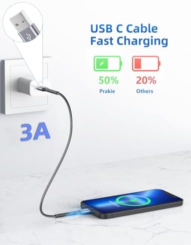 10 FT USB-C to USB-C Charging Cable 2-Pack – Premium Fast Charge & Data Transfer Solution for i Phone 16, Samsung Galaxy S23, LG, Nintendo Switch – Flexible, Durable Nylon Braided Design for Ultimate Convenience and Longevity