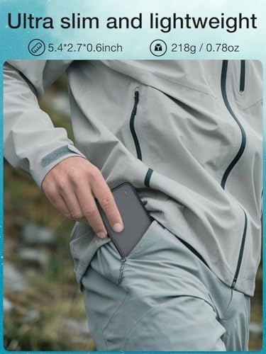 High-Speed 20 W Portable Charger – 10,000 m Ah Fast Charging Power Bank with USB-C PD & QC 3.0 for Ultimate Device Compatibility – Slim, Lightweight Battery Pack for i Phone & More – Perfect for On-the-Go Power Needs