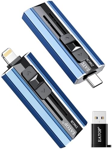 256 GB High-Speed Flash Drive for i Phone, i Pad, Android & PC – Effortless Plug and Play Storage Solution for Photos & Videos Backup, Ultra-Compatible Memory Stick with Portable Design, No App Required, Ideal for On-the-Go Data Management