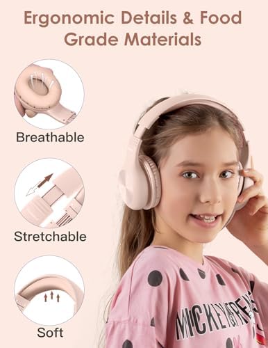 Premium Kids Over-Ear Headphones with Built-In Microphone – Safe Volume Control, Lightweight Dark Green Design for Online Learning & Travel, HD Sound Quality, Collaborative Audio Sharing Feature for Enhanced Learning Experiences