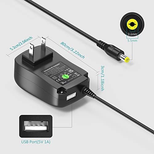 Universal Multi-Voltage AC/DC Power Supply Adapter – 41 W Charger with 8 Selectable Tips for 6 V to 24 V Devices, 1500 m A Output, Compact Design for Home and Office Electronics, Reliable and Efficient Power Solution