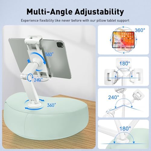 Revolutionize Your Device Experience with the Above TEK 360° Adjustable Tablet Pillow Stand – Ergonomic Bean Bag Holder for Hands-Free Use in Bed or Lap, Compatible with 4.7″ to 12.9″ Tablets and Phones, Perfect Gift for Moms – Stylish Gray Design for Enhanced Comfort and Convenience