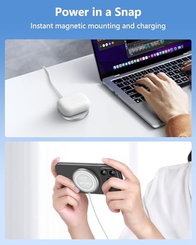 NANAMI Magnetic Wireless Charging Pad – Premium Fast Charger for i Phone 16/15/14/13/12 & Air Pods 3/2/Pro/Pro 2 with 20 W PD USB-C Adapter – Sleek Design for Effortless Charging & Enhanced Compatibility
