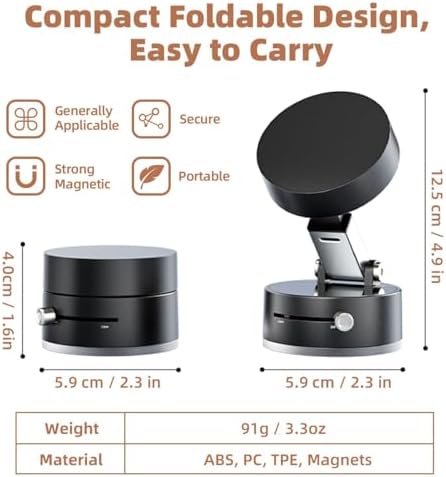 SEVENKA 360-Degree Magnetic Car Phone Holder: Universal Adjustable Mount for Hands-Free Navigation with Secure Windshield Suction – Compatible with i Phone & Samsung for Enhanced Road Safety and Optimal Viewing Angles