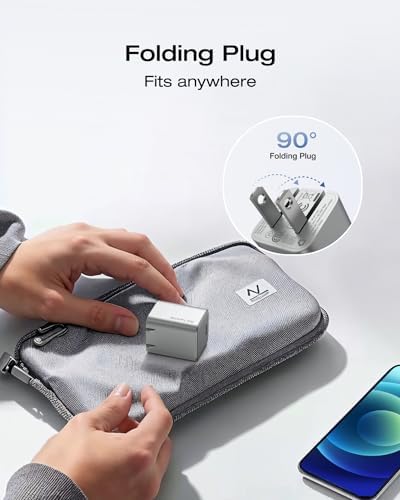 EF ECOFLOW 20 W Ga N USB-C Fast Charger – Ultra-Compact Power Block for i Phone 15/14/13, Galaxy, i Pad – Rapid Charging with Safety Features & Durable Cable – Perfect for On-the-Go Use and Everyday Efficiency