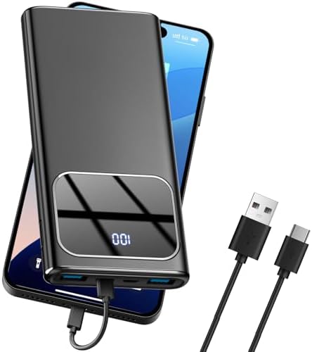 Ultra-Fast 10000 m Ah Portable Charger with PD 15 W for i Phone and Samsung – Compact USB-C Power Bank with Enhanced Compatibility for Rapid Charging on the Go