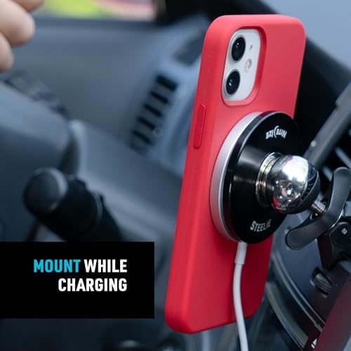Nite Ize Steelie Original Vent Kit – Premium Magnetic Phone Mount for Effortless Car Vent Attachment – Versatile Hands-Free Holder with Neodymium Magnets – 360-Degree Rotation for Navigation and Calls – Essential Portable Car Accessory for Smartphones and Cases – Enhance Safety and Connectivity on the Road