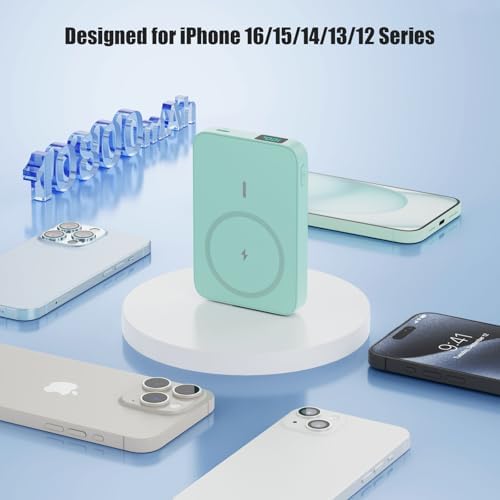 Advanced Magnetic Wireless Power Bank – 10800 m Ah Portable Charger with Foldable Stand, LED Battery Indicator, and 25 W Fast Charging for i Phone 16/15/14/13/12 Pro/Pro Max/Plus – Ultimate Compatibility and Convenience