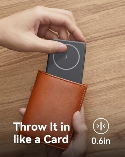 Ultra Slim INIU Mag Safe Portable Charger – 5500 m Ah Magnetic Power Bank with 20 W Fast Charging & Integrated Foldable Stand for i Phone 12-16 Series – Wireless USB-C Battery Pack for Effortless On-the-Go Power