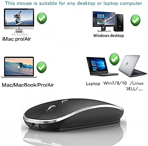 Premium Wireless Mouse for Mac and Windows – Ergonomic, Rechargeable, and Silent Click Design for Enhanced Productivity on Mac Book, Chromebook, and PC – Ideal for Travel and Home Office Setup – Durable and High-Precision Tracking