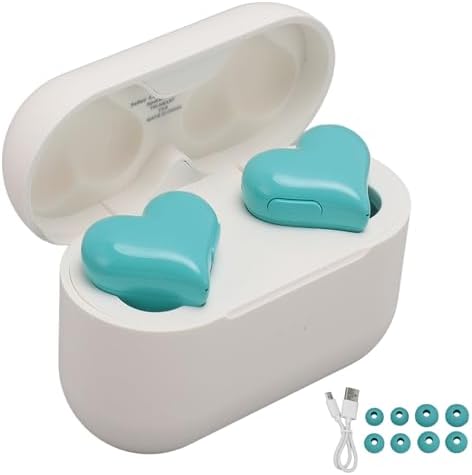 Heart-Shaped Bluetooth 5.3 Earbuds for Couples – Stylish Purple Wireless Earphones with Exceptional Hi-Fi Stereo Sound, Advanced Noise-Canceling Technology, and Portable Charging Case for Active Lifestyles and Romantic Escapes