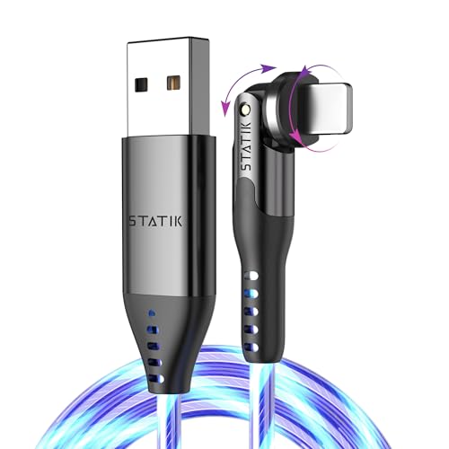 STATIK Power Pivot Pro 6 FT USB C Cable – Innovative 90-Degree Rotating Charger for Fast 100 W Power Delivery & High-Speed Data Transfer, Durable Design Ideal for Home, Office, Gaming & Multitasking Needs