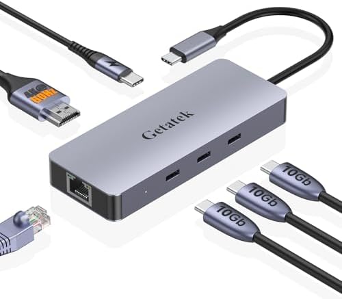 Enhance Your Digital Workflow with the Premium 6-Port USB-C Ethernet Hub – Unleash 10 Gbps Data Speeds, Stunning 4 K@60 Hz HDMI Output, and 100 W Power Delivery for Mac Book, Dell, Lenovo, i Phone 15 & Pro Max – Ideal for Professionals Seeking Seamless Connectivity and Versatile Performance!