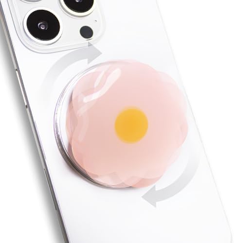 Coral Floral Daisy Phone Grip & Fidget Spinner – Mag Safe Compatible Lightweight Accessory for Enhanced Stability, Stress Relief, and Effortless One-Handed Use – Stylish and Durable Magnetic Stand for i Phone Users