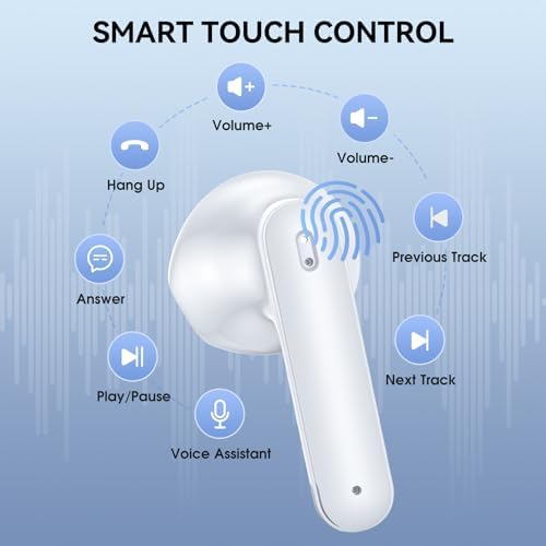 Premium Bluetooth 5.3 Wireless Earbuds with 42-Hour Extended Playtime & LED Battery Indicator – Immerse Yourself in Rich Bass Stereo Sound with Superior IPX7 Waterproof Design and Adaptive Noise Cancellation for Crystal-Clear Audio – Ideal for i Phone and Android Enthusiasts
