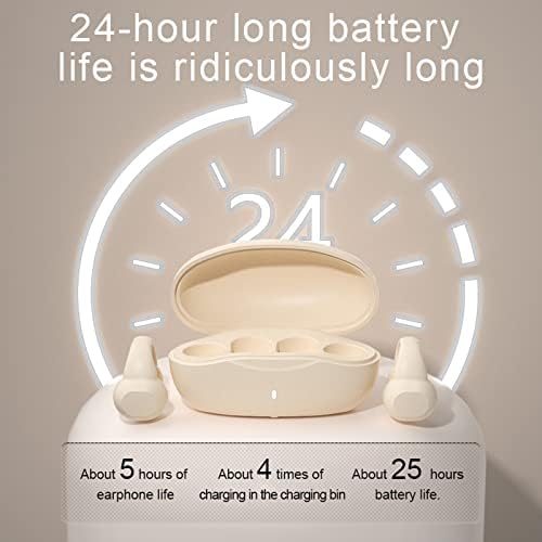 Revolutionize Your Listening Experience with Open Ear Wireless Bluetooth Ear Clip Bone Conduction Headphones – Lightweight Nude Color Earbuds for Active Lifestyles – Stay Aware and Connected with Enhanced Compatibility and Speed