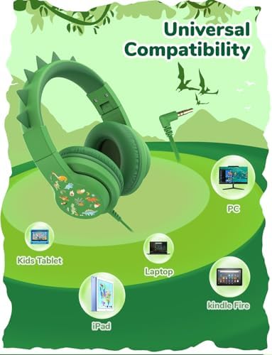 i Clever Kids Headphones: Safe 85 d B Volume-Limited Over-Ear Stereo Sound for Children – Foldable, Lightweight, and Compatible with i Pads and Computers for Easy Travel and Learning