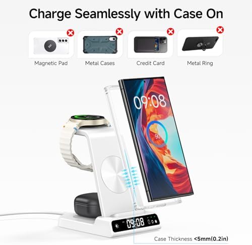 Samsung 3-in-1 Wireless Charging Hub: Streamlined Fast Charging for Galaxy S24 Ultra, Galaxy Watch & Buds – Elevate Your Charging Game with Ultimate Device Compatibility and Sleek Design