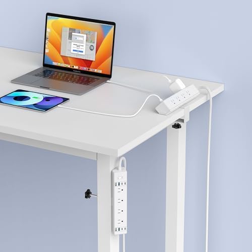 40 W Rapid Charge Desk Clamp Power Strip with 8 AC Outlets & 8 USB Ports – Versatile Surge Protector for Home & Office, Featuring 4 USB-C and 4 USB-A Ports, Secure Edge Mount Design for Tables up to 1.9 Inches, 14 AWG Heavy-Duty Cord for Optimal Performance and Safety