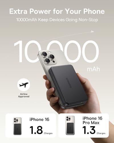 Baseus Magnetic Portable Charger for i Phone – 5,000 m Ah Qi2 Certified Wireless Power Bank with 15 W Mag Safe Compatibility & 20 W USB-C Fast Charging for i Phone 16/15/14/13/12 – Sleek, Lightweight Design for On-the-Go Power Solutions