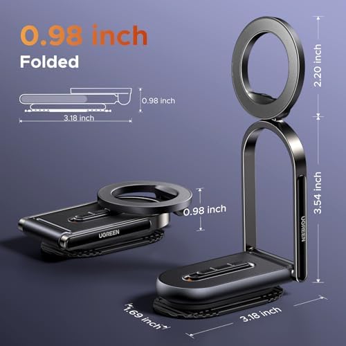 UGREEN Mag Safe Car Mount: 360° Rotating Magnetic Dashboard Holder for i Phone 12-16 Series – Strongest Magnet for Secure & Convenient Hands-Free Navigation – Removable Design for Effortless Portability & Modern Aesthetic