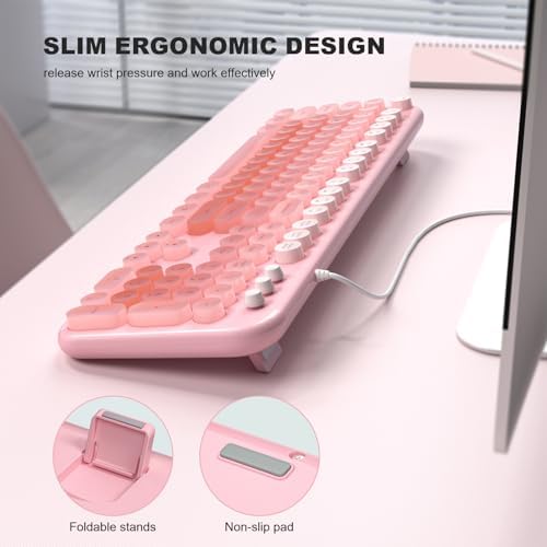 Illuminate Your Workspace with the Large Print Backlit Keyboard – Ergonomic USB Wired Multimedia Keyboard with Rainbow LED Lighting for Enhanced Comfort and Visibility on Windows PCs & Laptops