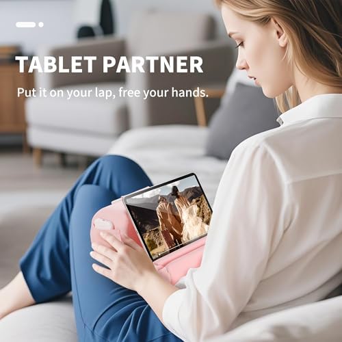 Crea Dream Adjustable Tablet Pillow Stand – Ergonomic Lap and Bed Holder for 4-13 Inch Devices, Featuring Three Customizable Viewing Angles for Maximum Comfort and Support – Perfect i Pad, Kindle, and Galaxy Tab Accessory in Sleek Gray Design for Effortless Use at Home or On-the-Go