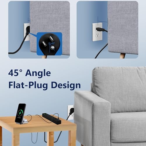 LIDER Ultra-Thin Flat-Face Outlet Extender with 3 Receptacles – Space-Saving Power Strip with 3 ft Cord, ETL-Listed for Safety, Sleek White Design for Modern Interiors – Perfect Solution for Enhanced Device Charging and Versatile Placement