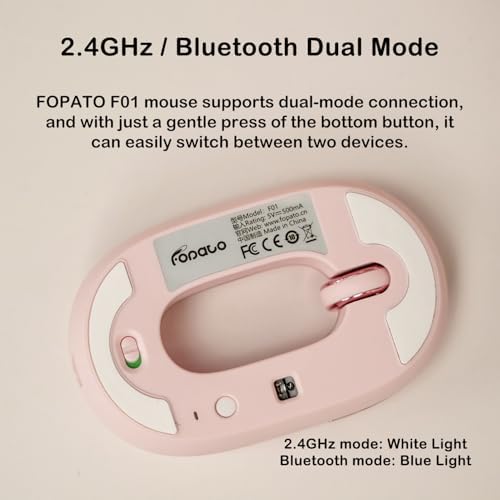 Charming Macaron Dual Mode Wireless Charging Mouse – Sweet Donut Design for Effortless Travel, Silent Operation & 1200 DPI Precision – Perfectly Compatible with PC, Mac & Laptops (Pink) – Elevate Your Workspace with Style and Functionality