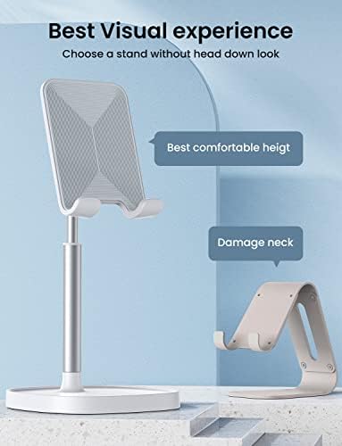 LISEN Cell Phone Stand Adjustable Phone Holer for Desk, Computer Office Desk Accessories for iPhone 16 Holder Women Kitchen Essentials Fits All Mobile Phones Switch Kindle iPads Tablet 4-10in Black – Enhanced Compatibility and Speed