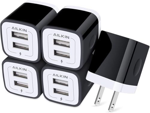 5-Pack Dual Port USB Wall Charger – Fast Charging Power Adapter Cube for i Phone 16, Samsung Galaxy, and More – Compact Travel Brick with Safety Features for Quick Device Charging and Enhanced Compatibility – Ideal for Home and On-the-Go Use