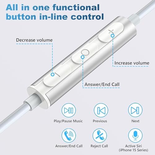 Elevate Your Audio Experience with USB-C Wired Earbuds – Seamlessly Compatible with i Phone 16, 15 Pro Max, i Pad Pro & Google Pixel 8, 7, 6 A, 5 – Superior Ergonomic In-Ear Design for Hi-Fi Stereo Sound, Integrated Microphone & Volume Control for Effortless Calls and Music – Lightweight, Tangle-Free Cable for Ultimate Portability and Comfort – Perfect for Music Enthusiasts, Gamers, and Professionals Seeking Unmatched Sound Quality and Durability – Experience High-Performance Earphones That Enhance Your Daily Life and Keep You Connected on the Go